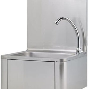 SPKHW-LP STAY SAFE LAVAMANOS A PARED CON VALVULA DE RODILLA FABRICADO EN ACERO INOXIDABLE