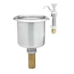 B-228201 Dipperwell con grifo de 5 3/4” (14.6 cm) con entrada de 1/16” y tazón en A.Inox de 4” (10.2cm),  con dren de de 1 1/2” (38 mm)