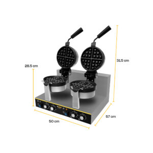 WABE-2400 RHINO Waflera belga giratoria doble