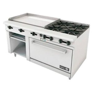 19055271 AEMR G36 B4 60H LPG 4 FUEGO ABIERTOS + PLANCHA 36" + GRATINADOR + HORNO 36"