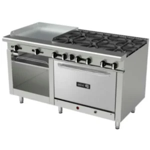 19055243 AEMR G24 B6 60H LPG 6 FUEGOS ABIERTOS + PLANCHA 24" + GRATINADOR + HORNO 36"