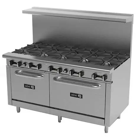19056461 ASBER 2B10 60 NG ESTUFA A GAS DE 10 FUEGOS ABIERTOS +2 HORNOS 24" Y 36"