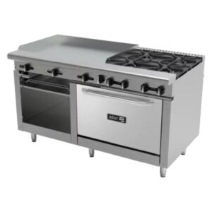 19055380 AEMR G36 B4 60H NG 4 FUEGOS ABIERTOS + PLANCHA 36" + GRATINADOR + HORNO 36"